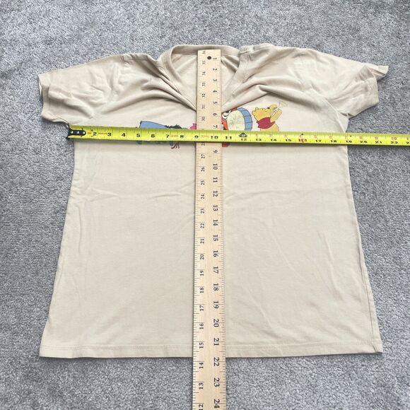 Disney Winnie The Pooh Graphic T-Shirt Womens Medium Nude Brown Casual Crew Tee - Picture 6 of 10